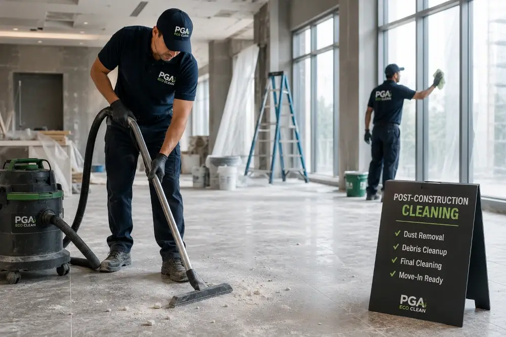 Post-construction cleaning services after renovation or construction work