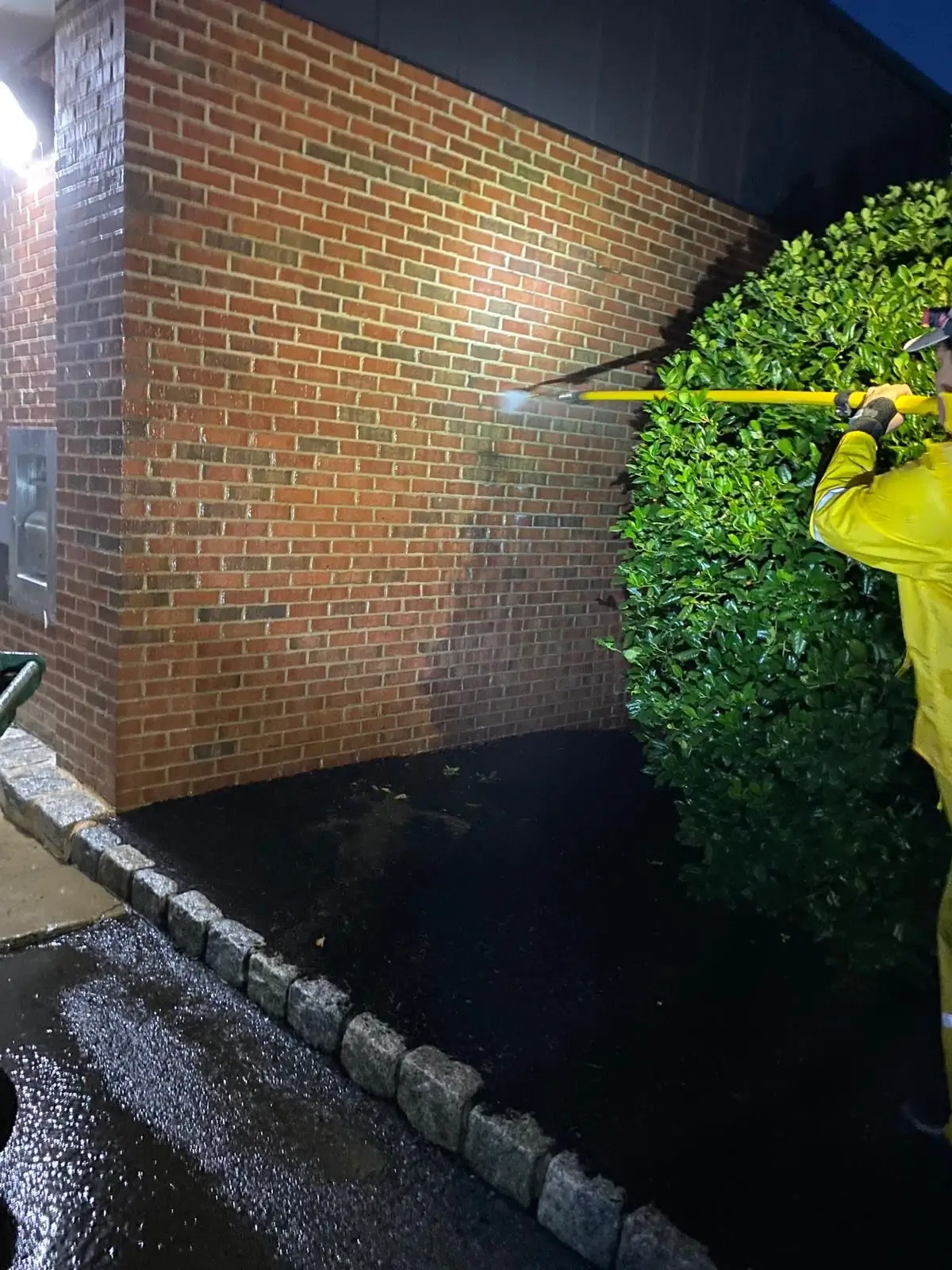 Commercial power washing project in Warren New Jersey